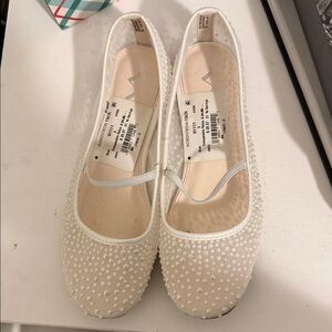 Nina White Beaded Dress Shoes